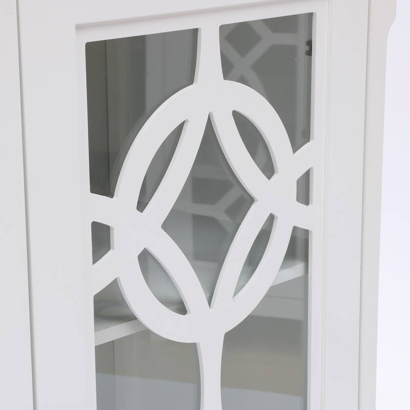 White Pine Wood 2-Door Accent Storage Cabinet - 35.8" H x 35.8" W x 15.55" D