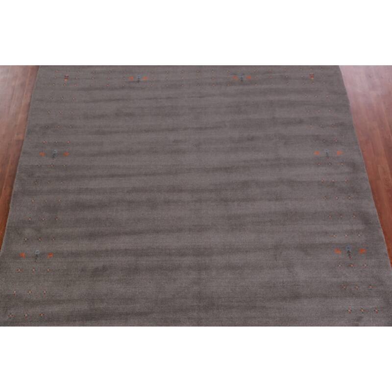 Hand Knotted Oriental 100% Wool Carpet Tribal Tribal Greys & Charcoal Gabbeh Area Rug - 10' 2'' X 8' 7''