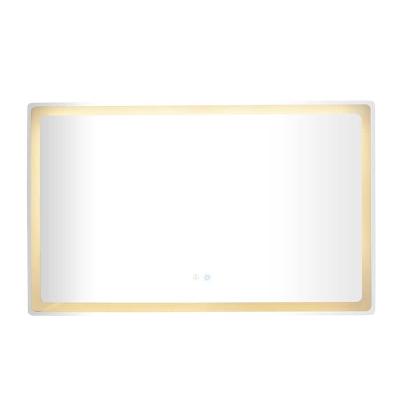 Glass Anti Fog Mirror with LED Light - Silver - Roche River Decor
