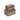 Brown Wooden Storage Boxes with Top and Front Bamboo Weave (Set of 2)