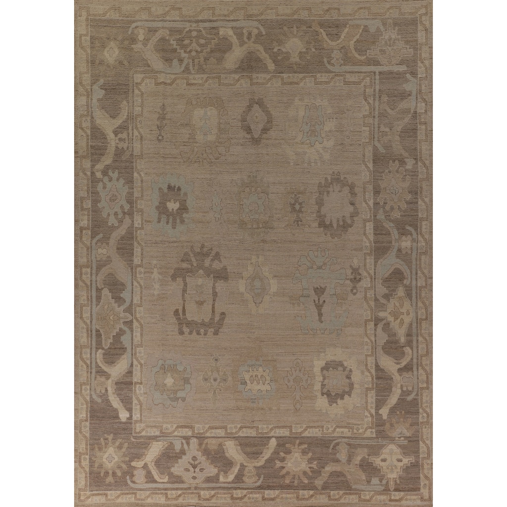 Oushak Oriental Area Rug Turkish Hand-Knotted Wool Carpet - 9'0" x 11'8"