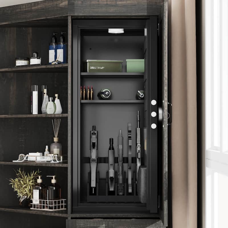 Large Gun Safe with Digital Lock Tall Storage Cabinet with Shelves, Multi-Option Secure Locker and Cupboard