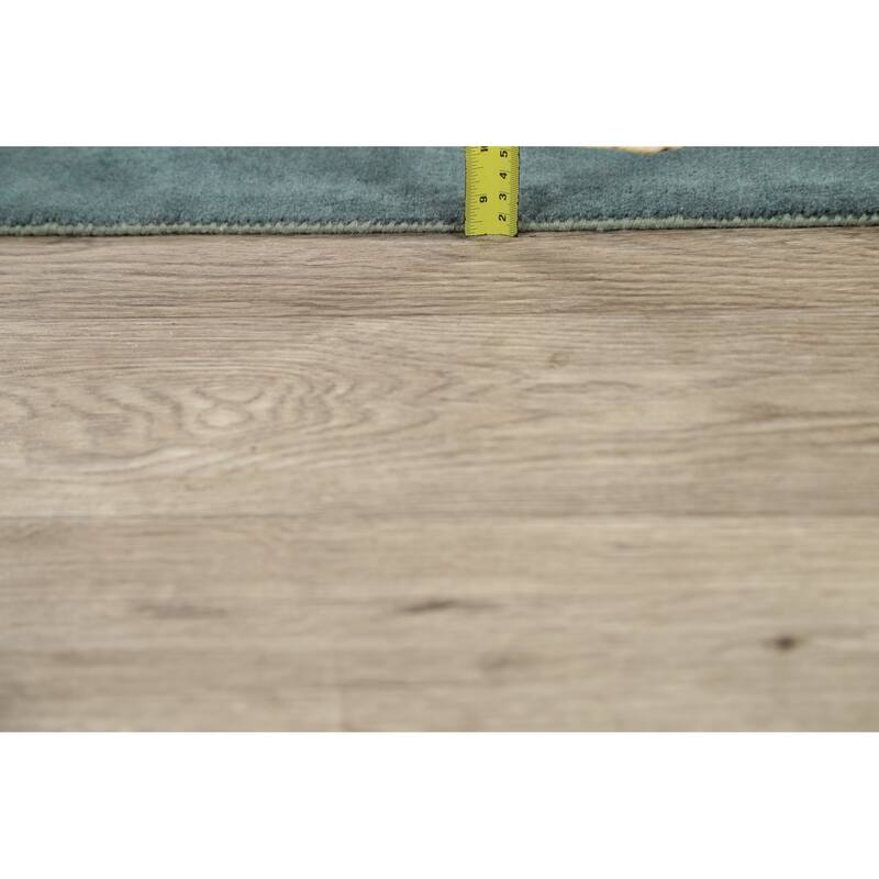 Hand Knotted Oriental 100% Wool Carpet Traditional Pictorial Yellow & Gold Tabriz Area Rug - 3' 6'' X 2' 2''