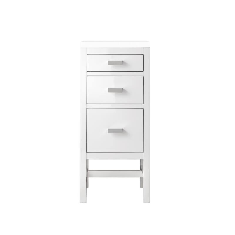James Martin Vanities E444-BC15-3WZ Addison 15" Wood Cabinet with 3cm - Glossy White - Glossy