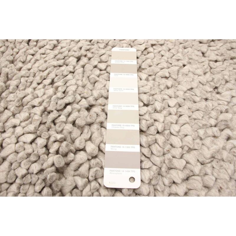 ECARPETGALLERY Braid weave Sienna Grey Wool Rug - 5'0 x 7'4