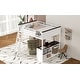 preview thumbnail 7 of 14, Queen Size Loft Bed with Built-in Desk, Storage Box, Open Shelves and USB Charging Station, Space-Saving Wooden Loft Bed Frame