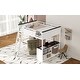 preview thumbnail 8 of 14, Queen Size Loft Bed with Desk, Open Shelf and Storage Box, USB Charging Station, Wooden Support Bed Frame, No Box Spring Needed
