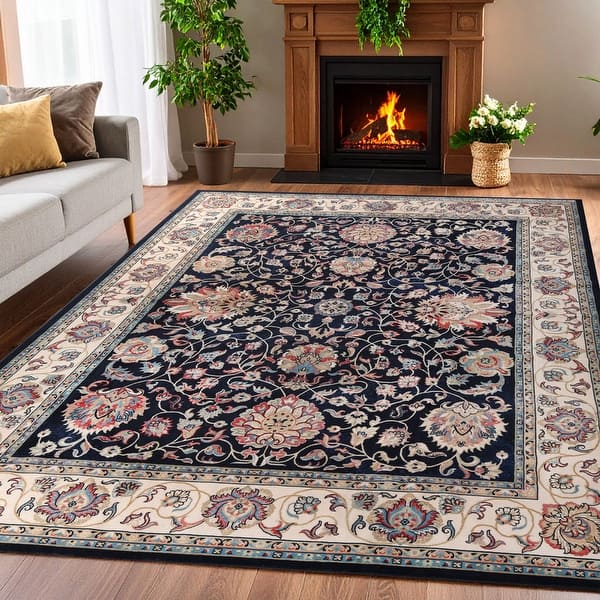slide 2 of 11, Superior Zadar Floral Washable Indoor Area Rug or Runner 10' x 14'