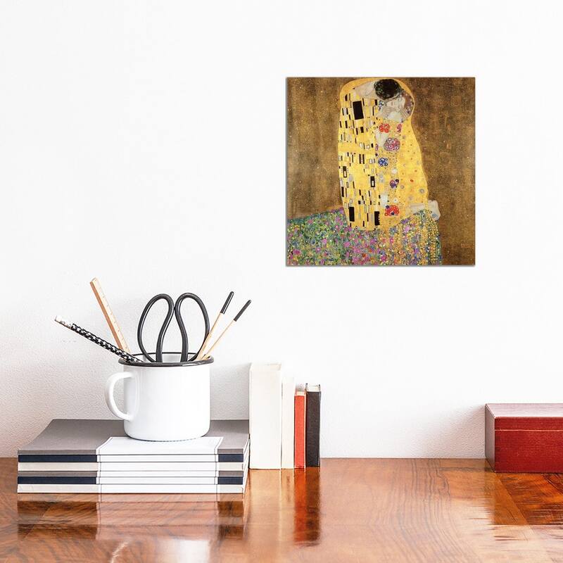 iCanvas "The Kiss" by Gustav Klimt Canvas Print - 12x12x0.75