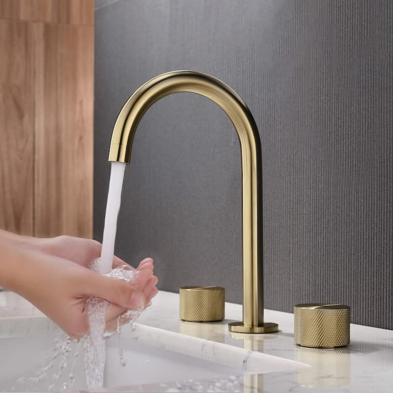 Circular X 8" Bathroom Sink Widespread Faucet with Drain Assembly