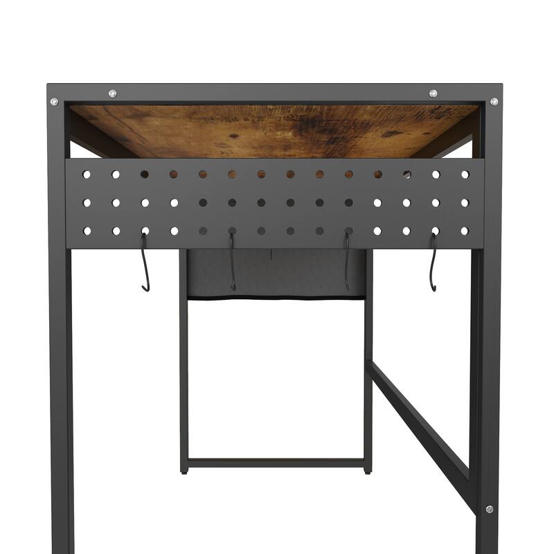 Mieres Home Office Computer Desk, Writing Study Desk, Modern Simple Style Laptop Table with Storage Bag and Hook