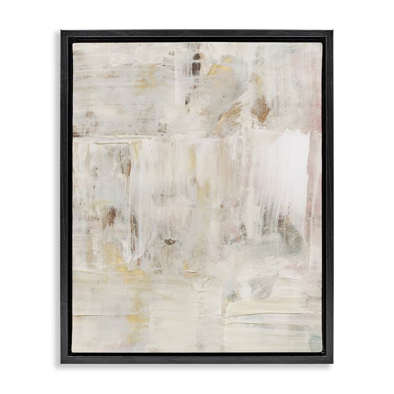Stupell Natural Abstract Pattern Framed Floater Canvas Wall Art Design By Victoria Barnes - 25 x 31 - Black
