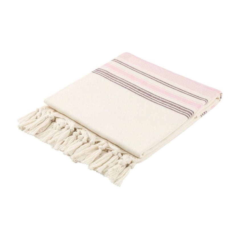 Baby Pink Striped Beach Towel Authentic 100 Turkish Cotton Beach