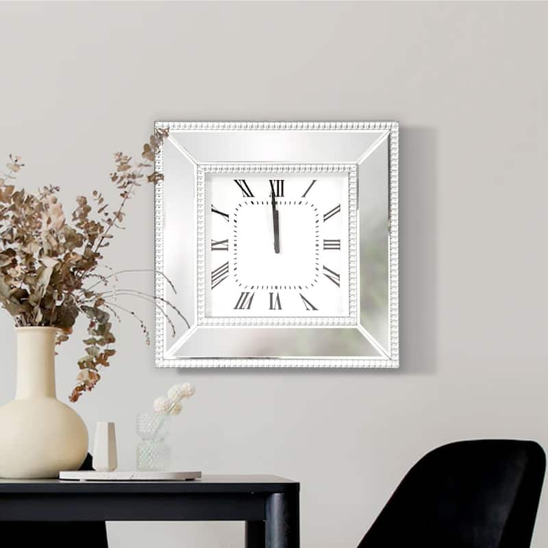 Allan Andrews Mirrored Square Frame Decorative Wall Clock
