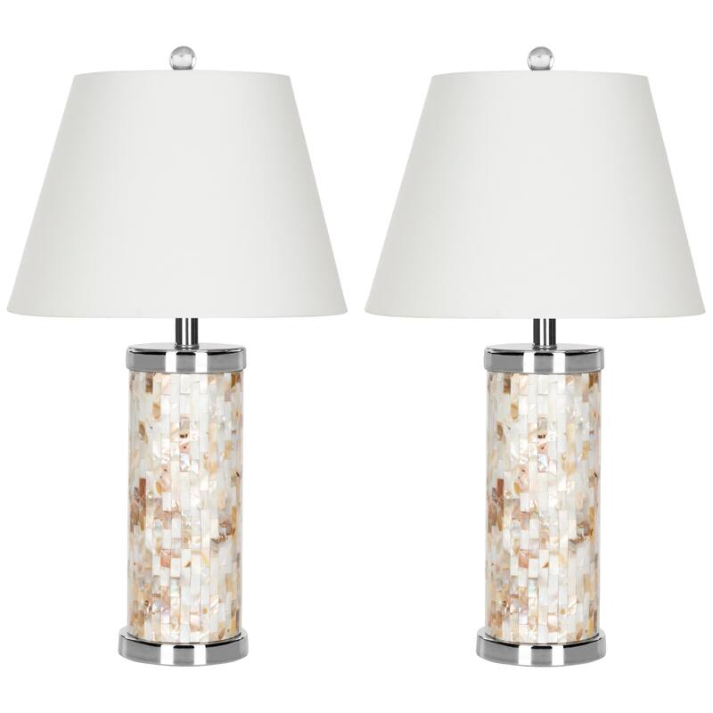 SAFAVIEH Lighting Diana Capiz Shell 26-inch Table Lamp (Set of 2) - 14"x14"x25"