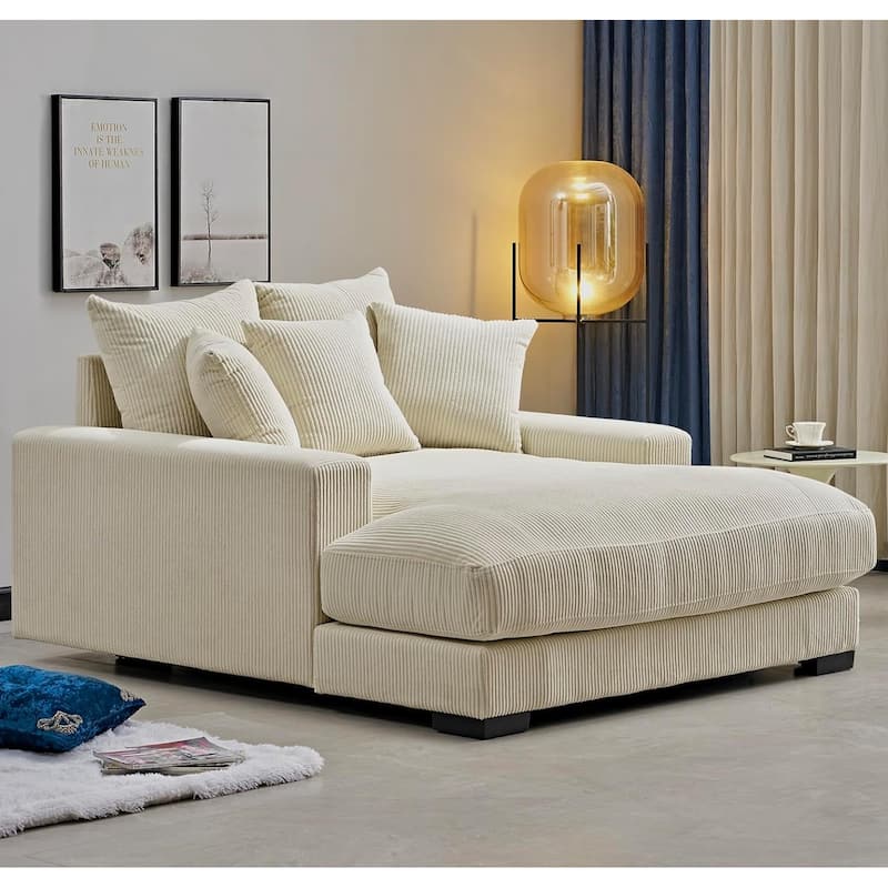 Corduroy Upholstered Chaise Lounge Living Room Chair