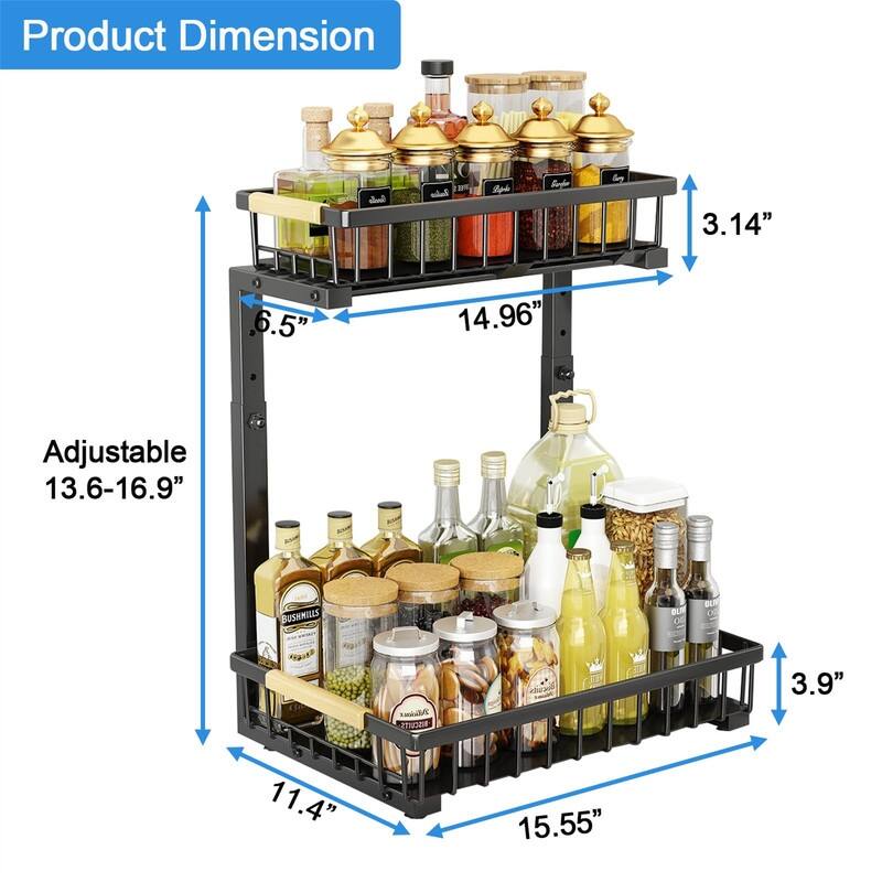 Pull Out Cabinet Organizer - ‎11.4"D x 15.55"W x 13.6"H