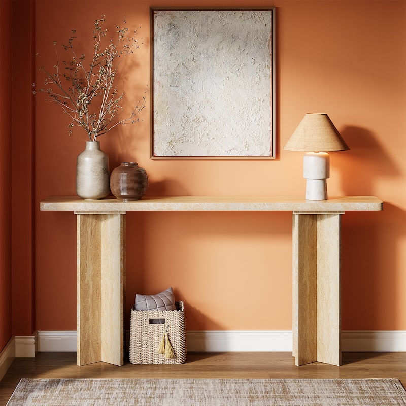 63-Inch Modern Console Entryway Table, Long Sofa Table
