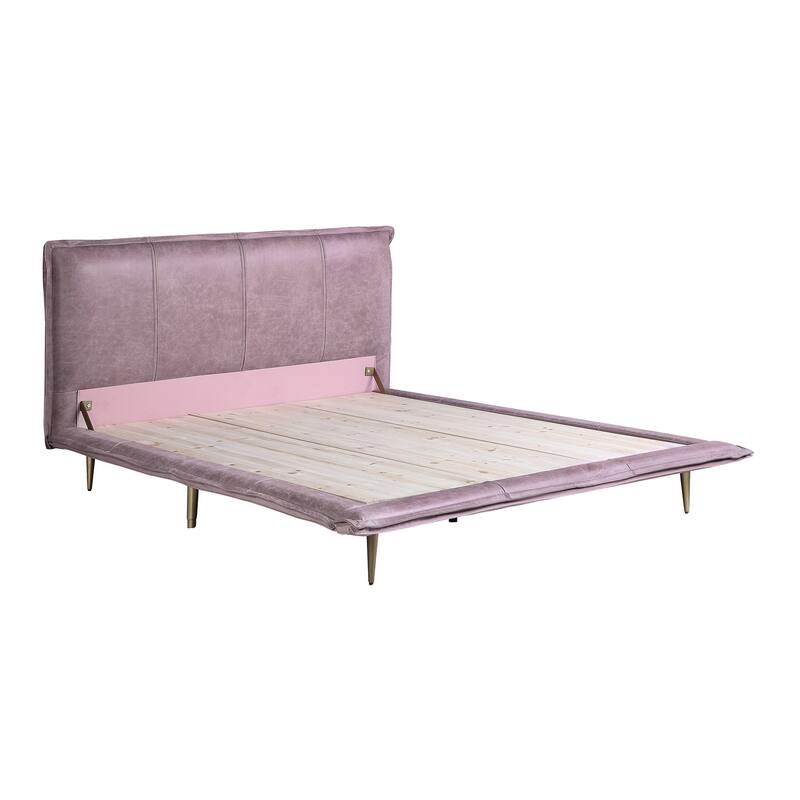 Givens Platform Bed with Metal Leg - King - Pink