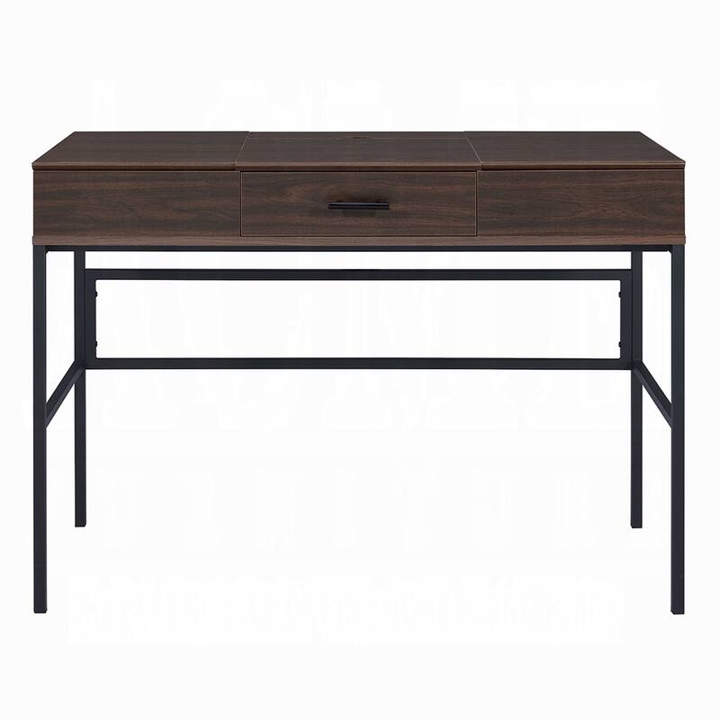 GDFStudio - Natalie Industrial Writing Desk with USB Charging Port, Storage Drawer, and Smooth Glide