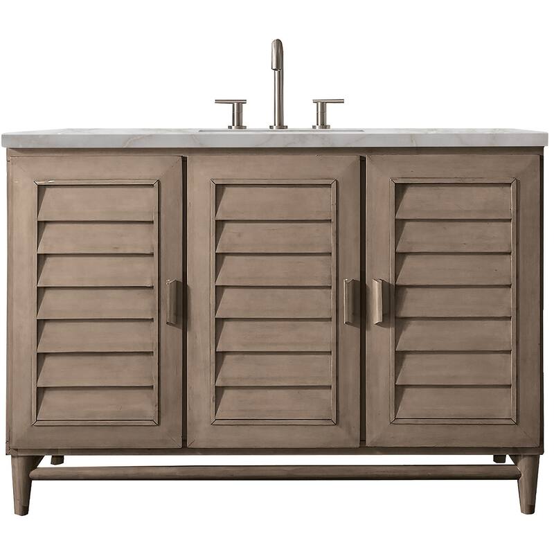James Martin Vanities 620-V48-FVSL Portland 48" Free Standing Single - Whitewashed Walnut - Walnut Finish