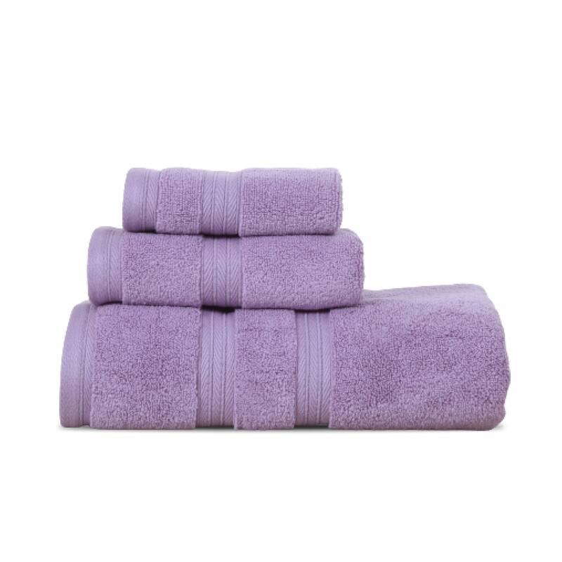 Home Weavers Elegance Essentials 550GSM Cotton Zero Twist Super Absorbent Bath Towel Set of 3 - Purple - 27"x54", 16"x24", 13"x13"
