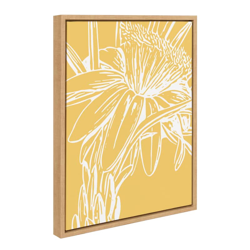 Kate and Laurel Sylvie Flower Framed Canvas by Apricot and Birch