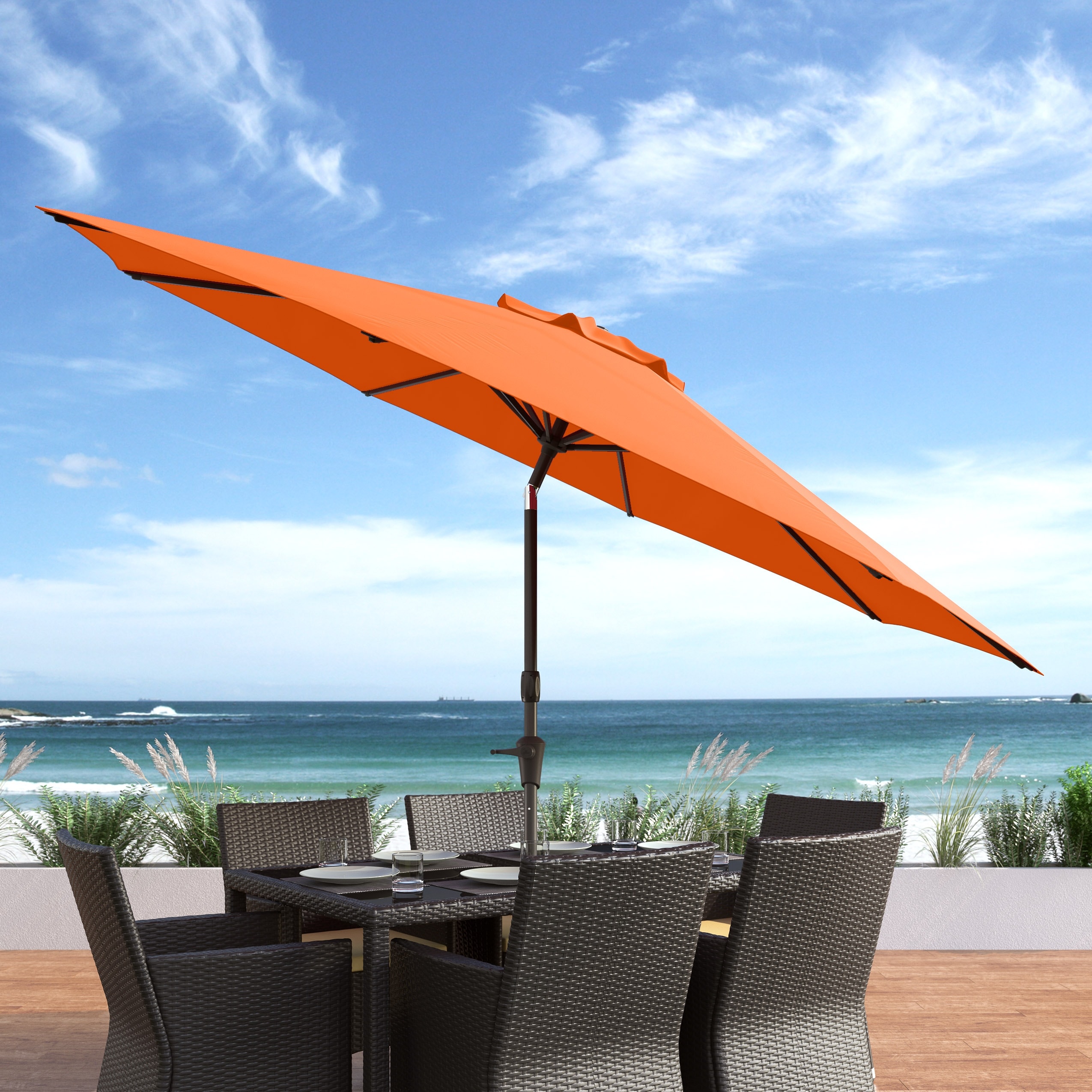 10ft Wind Resistant Tilting Patio Umbrella