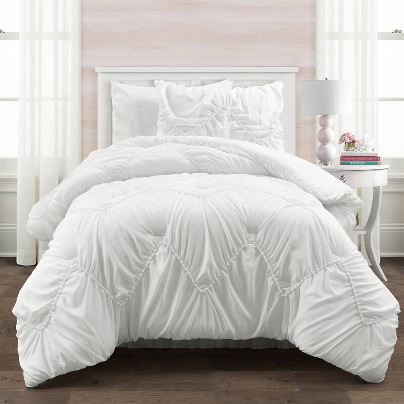 Lush Decor Ruched Chevron Comforter Set