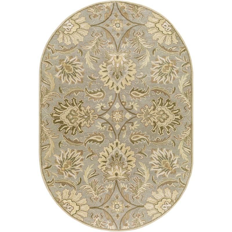 Livabliss Caesar Updated Traditional Oriental Area Rug - 6' x 9' - Olive - Oval
