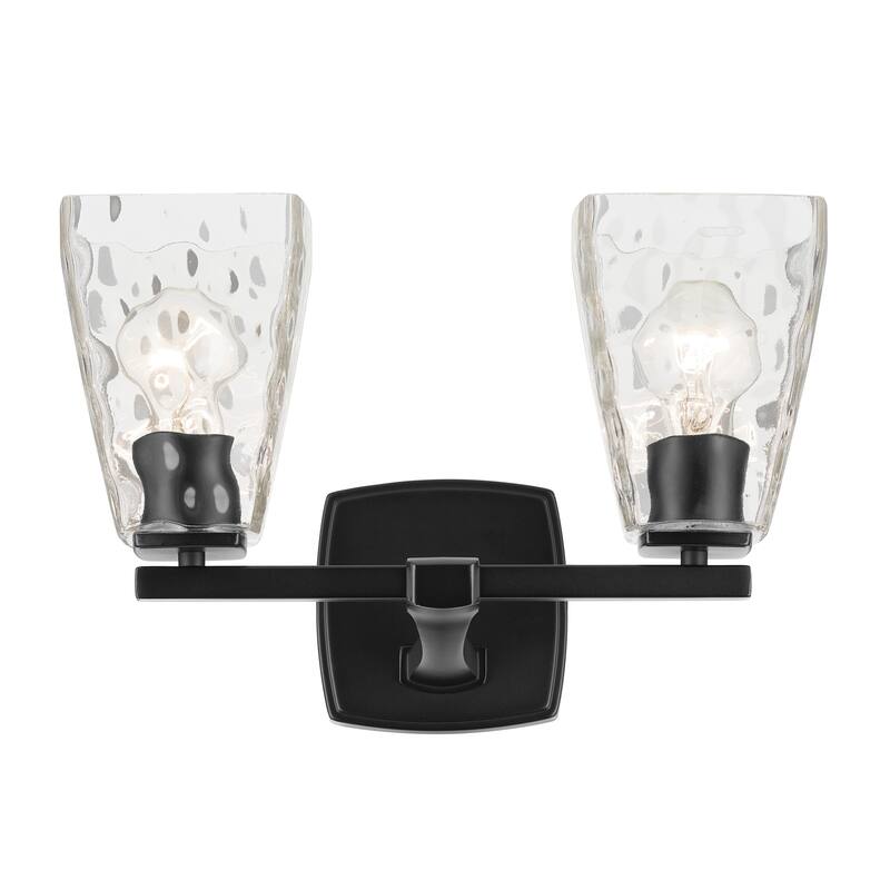 Kichler Lighting Marant 14.25" 2-Light Vanity Light with Clear Water Glass in Black