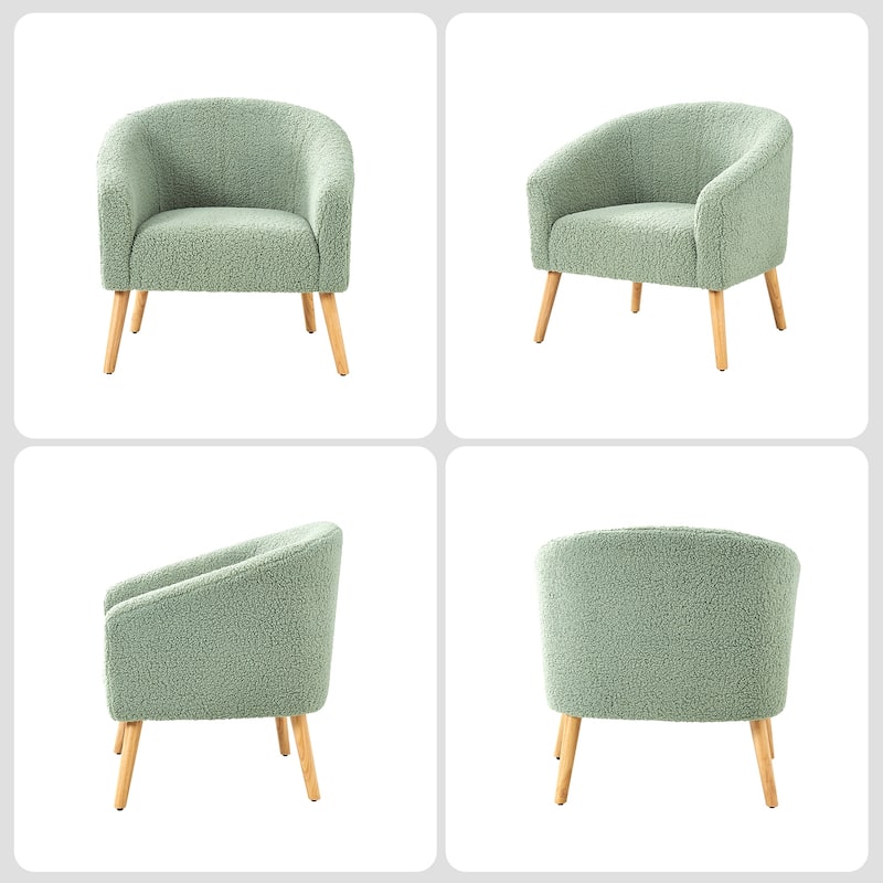 Sheila Modern 30"W Boucle Armchair with Solid Wood Legs Set of 2 by HULALA HOME