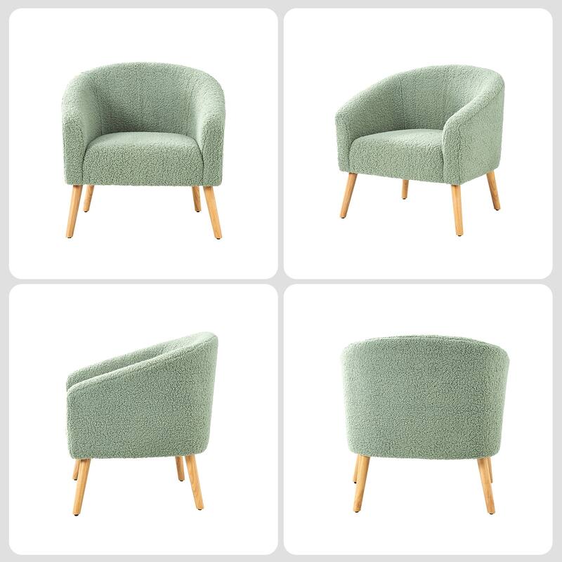 Sheila Modern 31"W Boucle Armchair with Solid Wood Legs by HULALA HOME
