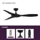 preview thumbnail 9 of 15, Fanimation GlideAire 52 inch Indoor/Outdoor Smart Ceiling Fan with Remote - Black