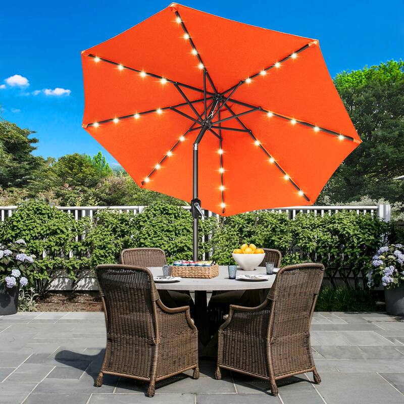 ABCCANOPY 10.5FT Outdoor Patio Solar Umbrella with 32LED Lights
