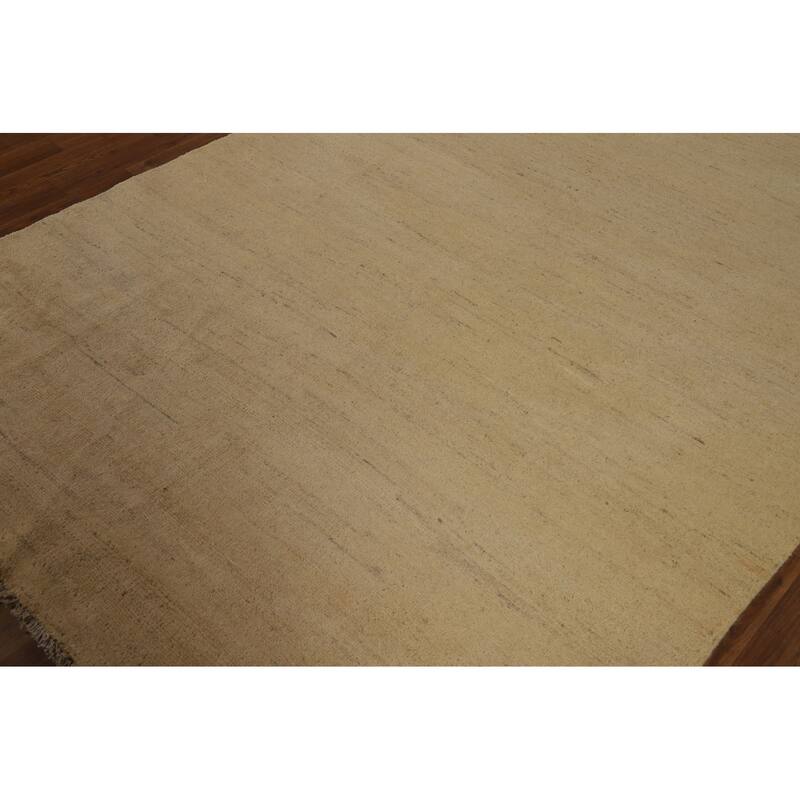 Modern Gabbeh Oriental Square Area Rug Handmade Wool Carpet - 5'3" x 7'10"