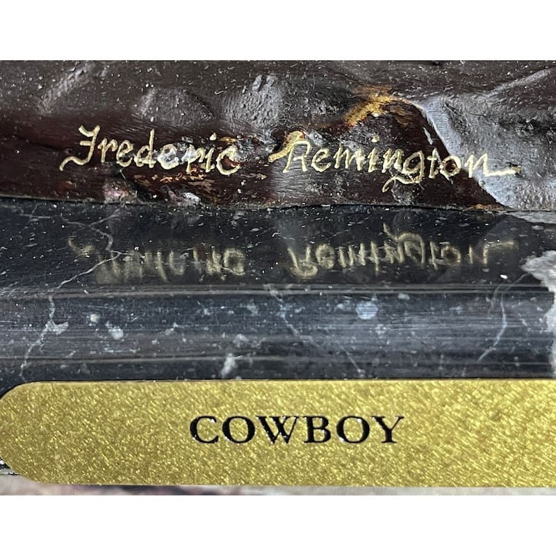 Frederic Remington Cowboy Bronze Statue Sculpture Country Western Art 17 Inches X 21 Inches