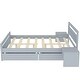 preview thumbnail 15 of 14, Gray Queen Headboard Platform Storage Bed with 2 Bedside