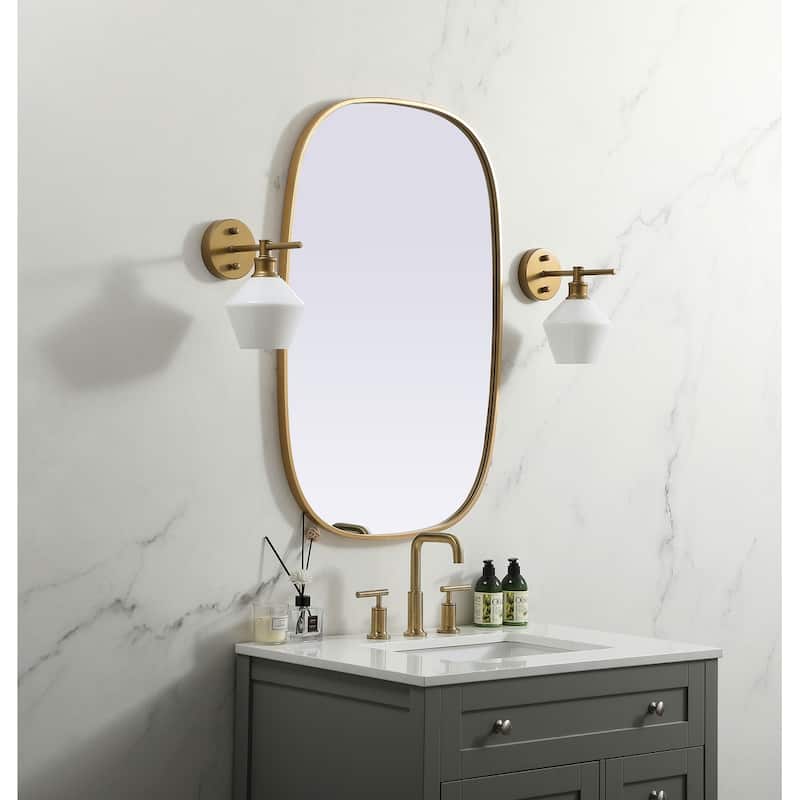 Indigo Home Metal Frame Oval Mirror 24x36 Inch