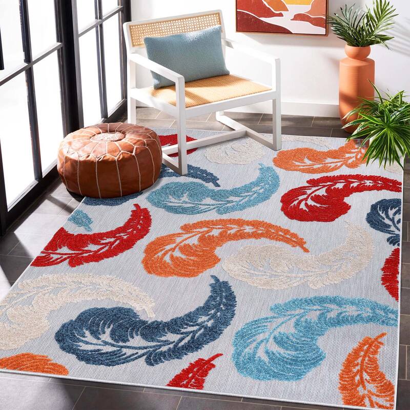 Superior Feather Modern Bohemian Indoor Outdoor Area Rug