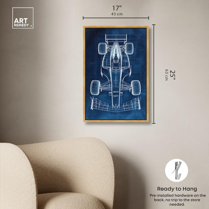 Race Car Blueprint Canvas by Art Remedy