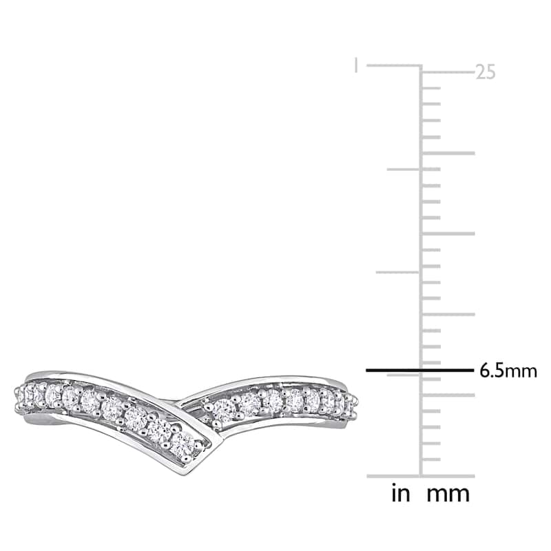 Miadora 1/3ct TDW Diamond Contour Stackable Anniversary Wedding band in 10k White Gold