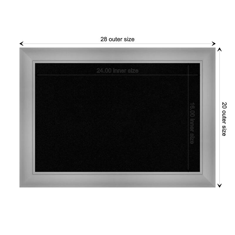 Flair Framed Black Corkboard Bulletin Board - Flair Polished Nickel - Board Size 24x16