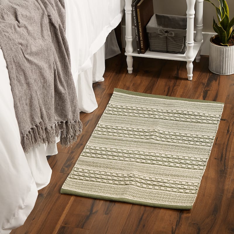 DII Stone Dobby Stripe Hand-Loomed Rug 2ft 6inx6 Ft - 36.0 In. L X 24.0 In. W X 0.2 In. H