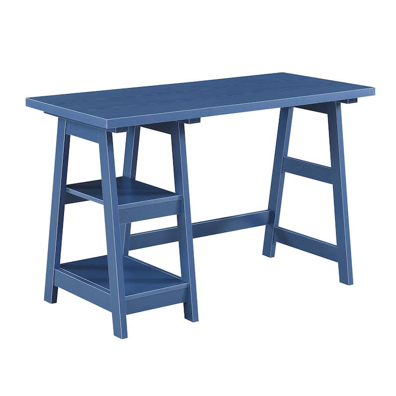 Convenience Concepts Designs2Go Trestle Desk with Shelves