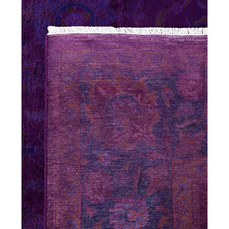 Overdyed One-of-a-Kind Hand-Knotted Area Rug - Purple - 9' 2" x 12' 5"