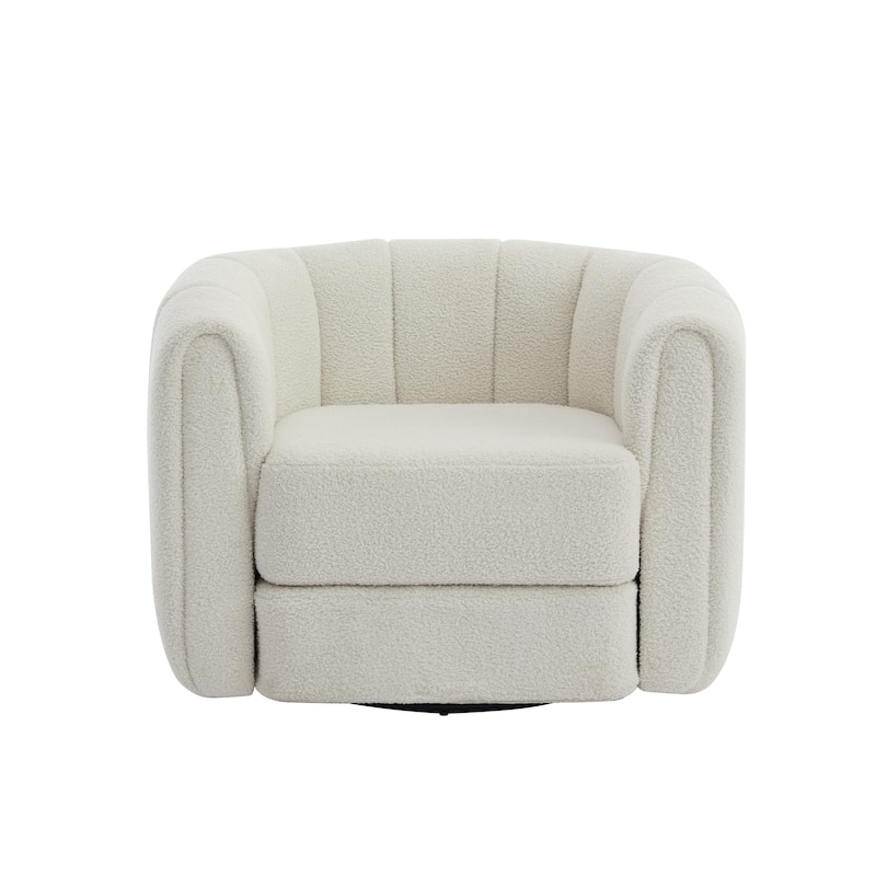 Swivel Accent Chair, Round Swivel Barrel Chair, Upholstered Armchair Single Club Sofa Chair for Living Room, Reading Room