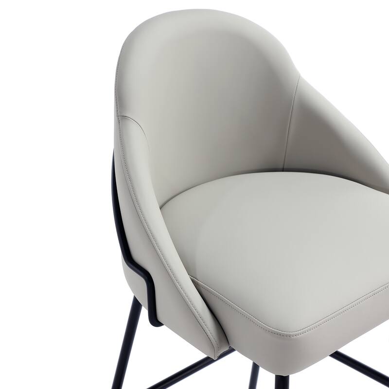 Manhattan Comfort Gracie Leatherette Counter Bar Stoool with Steel Legs