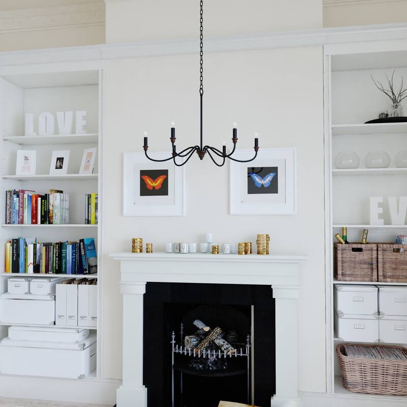 Annabelle 6 Light Farmhouse Candelabra Chandelier