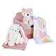 preview thumbnail 4 of 7, Lambs & Ivy Pink/White 5-Piece Luxury Infant / Newborn / Baby Gift Basket
